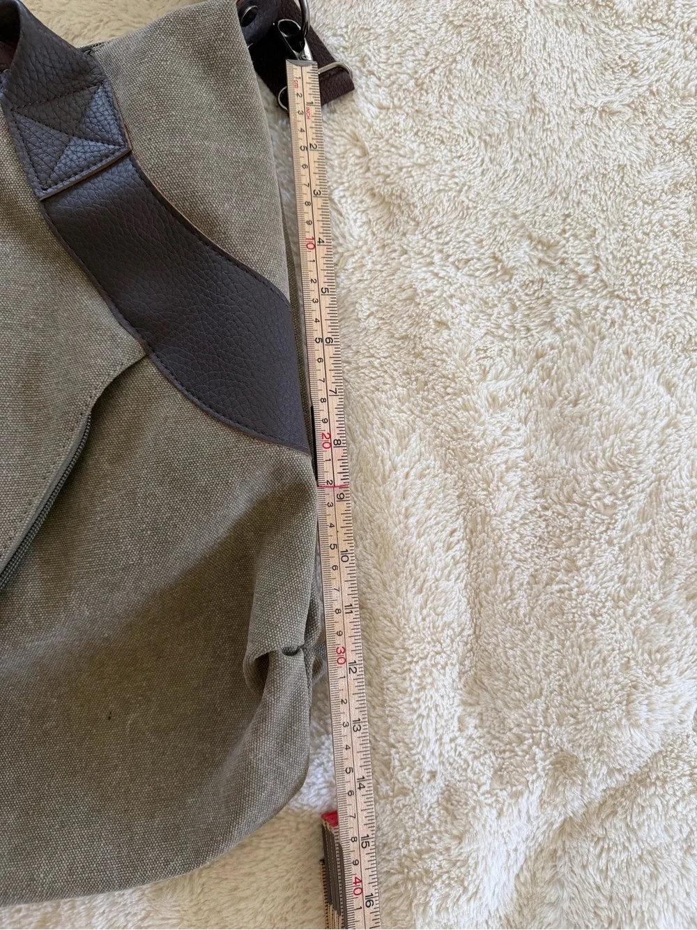 Lush Fashion Canvas & Leather Weekender Tote Olive Green Travel Shoulder Bag
